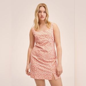 NWT Mango Womens Anuska Cut Out Detail Floral Print Mini Dress Red Size EU XXL